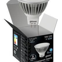 Лампа Gauss LED MR16 5W GU5.3 AC220-240V 4100K FROST